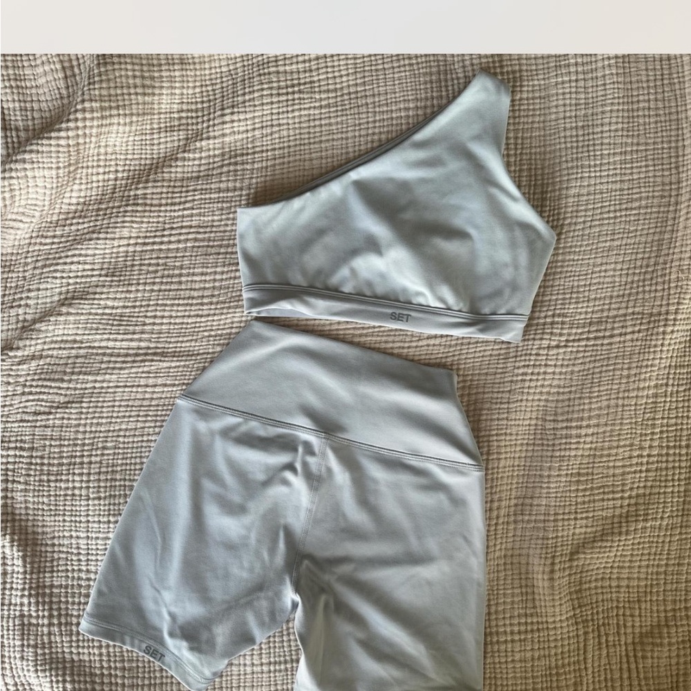 SET Active One-Shoulder Gray Sports Bra